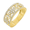 Open Design Diamond Band in Yellow Gold