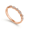 Marquis and Round Diamond Pattern Band in Rose Gold
