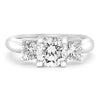 Triple Diamond Engagement Ring in White Gold