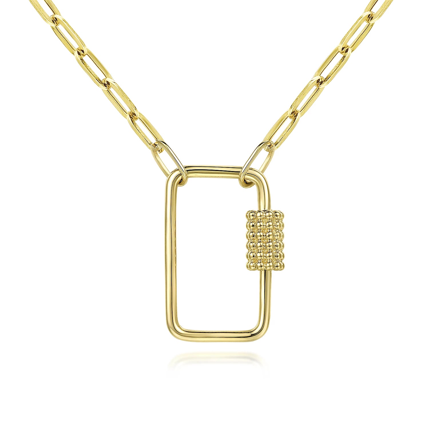 Gold Lock Pendant Chain Necklace