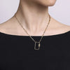 Bujukan Carabiner Lock Necklace with Hollow Paperclip Chain in 14k Yellow Gold