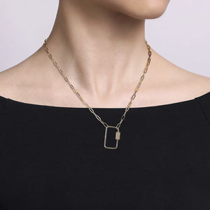 18K Yellow Gold Carabiner Lock Necklace