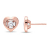 Magnifire Heart-Shaped Diamond Stud Earrings
