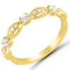 Round and Marquise Pattern Diamond Ring in Yellow Gold