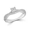 Round Diamond Engagement Ring with Pave Twist Band