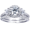 Diamond Halo Engagement Ring Setting with Trapezoid Diamonds