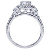 Diamond Halo Engagement Ring Setting with Trapezoid Diamonds