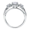 Triple Diamond Engagement Ring Setting in White Gold