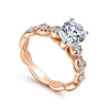 Rowan Scalloped Engagement Ring Setting in Rose Gold