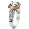 True Romance Double Halo Engagement Ring Setting with Pave Band