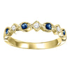 Sapphire and Diamond Stacking Ring in Yellow Gold