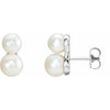 Pearl Climber Stud Earrings in White Gold