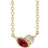 Marquis-Shaped Ruby Necklace with Diamonds