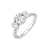 Lab Created Triple Diamond Engagement Ring