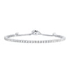 Cubic Zirconia and Sterling Silver Bolo Tennis Bracelet