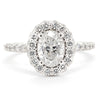 Lab Created Oval-Cut Diamond Engagement Ring with Halo, 1.15 twt.