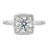 Lab Created Diamond Engagement Ring with Square Halo, 1.48 ctw.