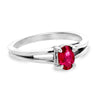 Oval-Shaped Ruby Ring in White Gold