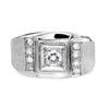 Diamond Men&#39;s Ring in White Gold