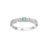 Blue Topaz and Heart-Shaped Diamond Ring