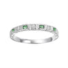 Emerald and Diamond Stacking Band in White Gold