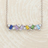 Gemstone &amp; Diamond Bar Family Necklace